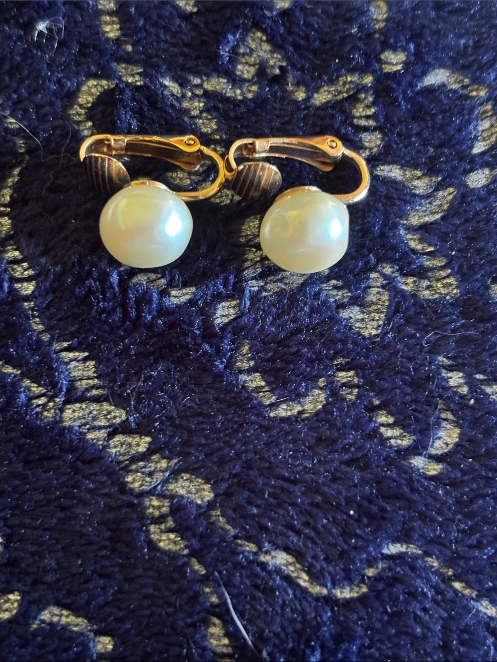 Avon Gold Clip-On Pearl looking Earrings